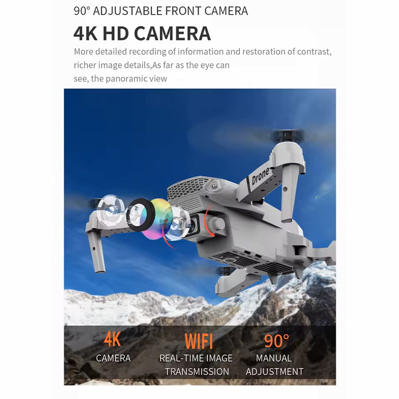 E88 Pro Drone with 4K Camera WiFi FPV 1080P HD Dual Foldable RC Drone