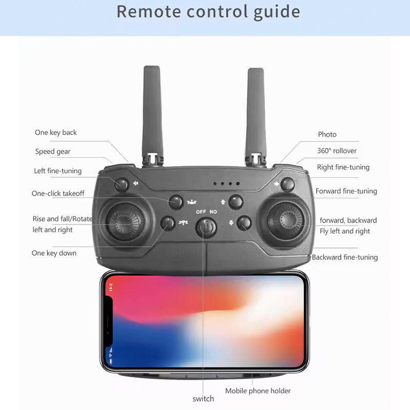 E88 Pro Drone with 4K Camera WiFi FPV 1080P HD Dual Foldable RC Drone
