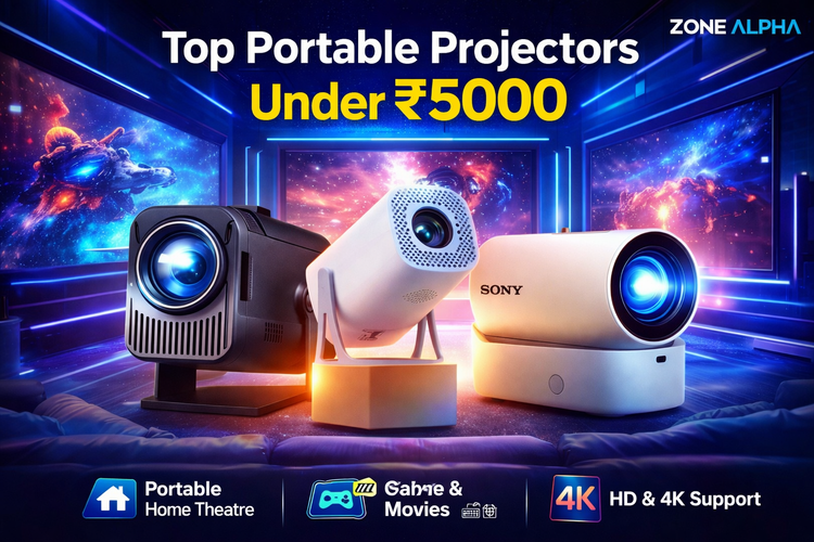 Top Portable Projectors Under ₹5000 in India (2026 Guide) – Zone Alpha