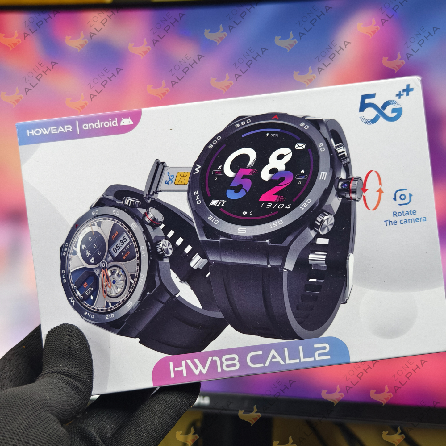 HW18 Call 2 5G Android Smartwatch with 8GB RAM, 128GB Storage, AMOLED Display & 180° Rotating Camera