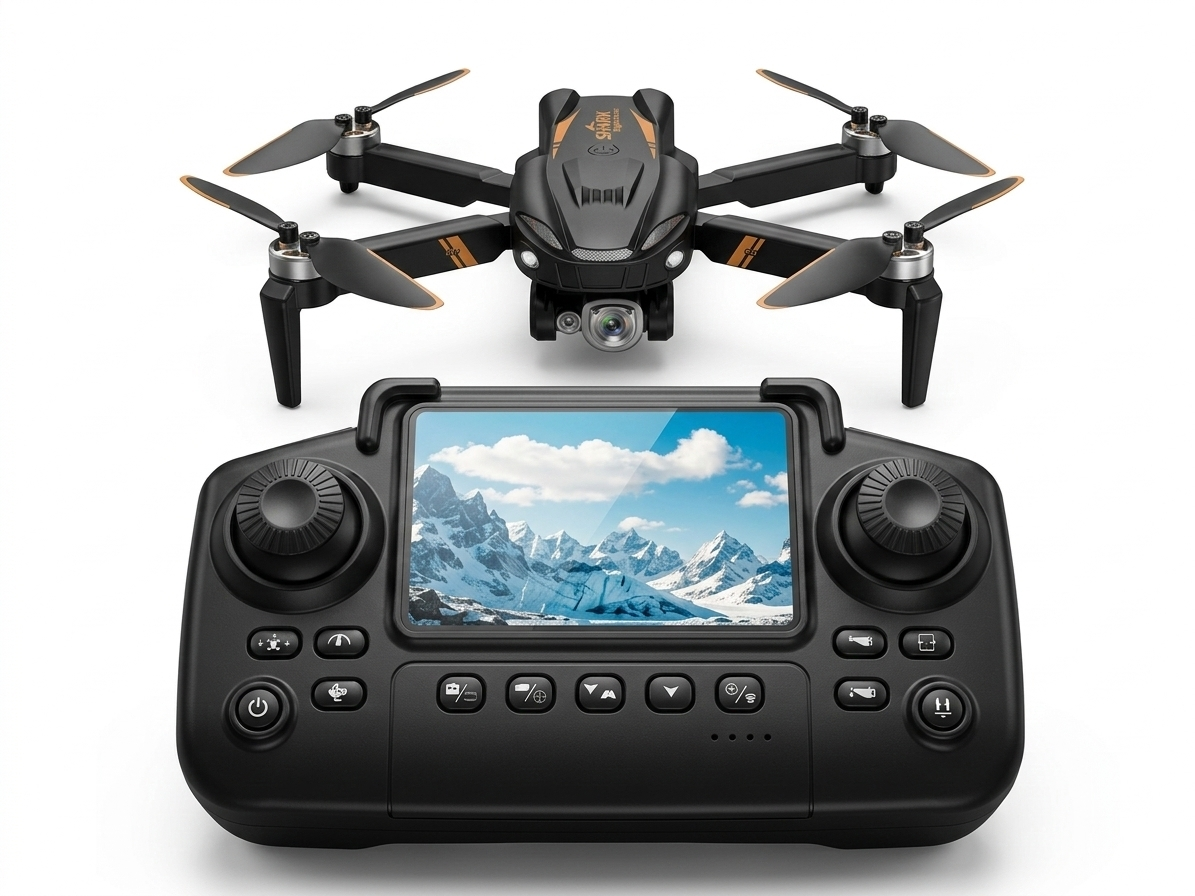 S6H Pro Aerial Camera Drone with Built-in Remote Display, 1KM Control Range, Dual Battery, HD Video Drone