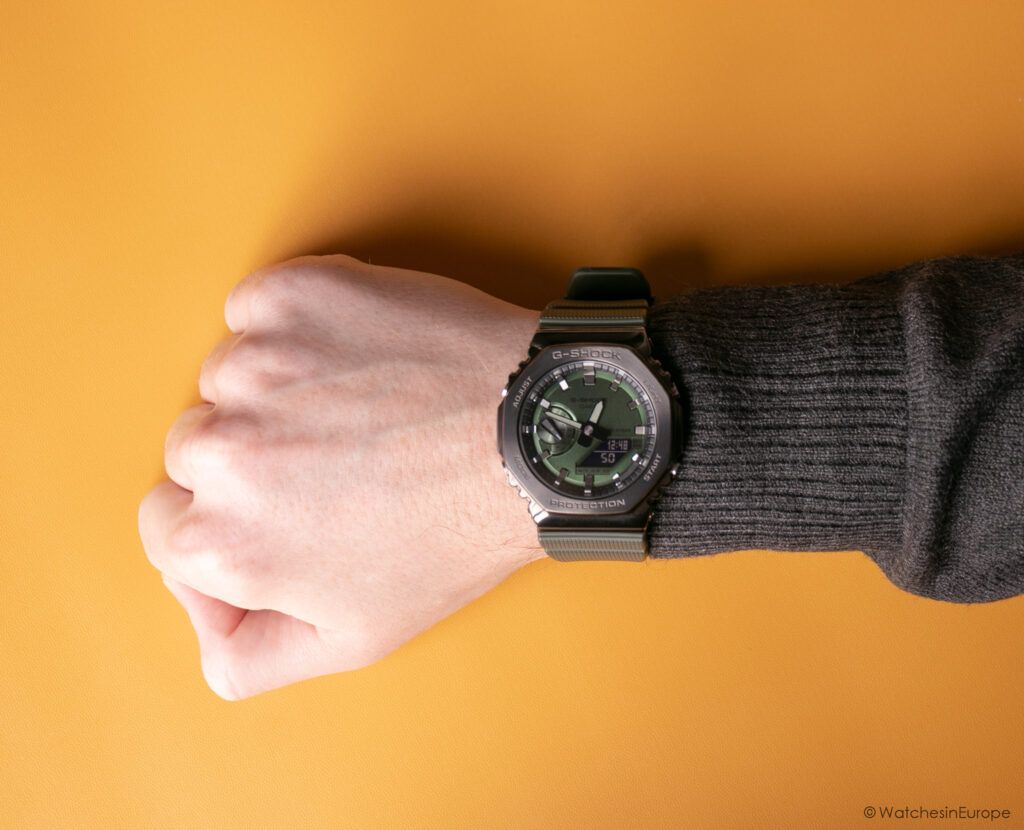 OctaForce Premium Octagonal Metal Sport Watch – Stainless Steel Bezel, Bold Green Edition