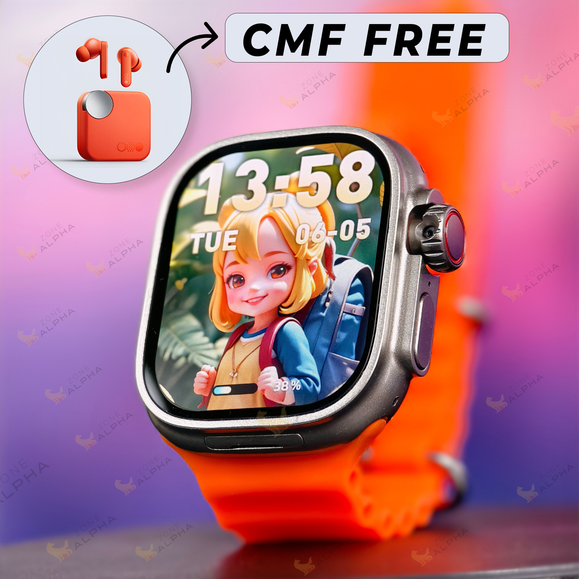 HW Ultra3 Smartwatch with AMOLED Display Call Zone Alpha