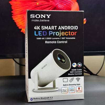 4k Smart Projector | Android 2000 Lumens | 180 Degree Rotational