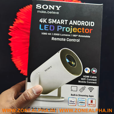 4k Smart Projector | Android 2000 Lumens | 180 Degree Rotational