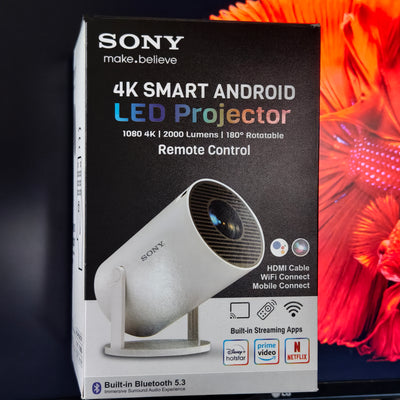4k Smart Projector | Android 2000 Lumens | 180 Degree Rotational