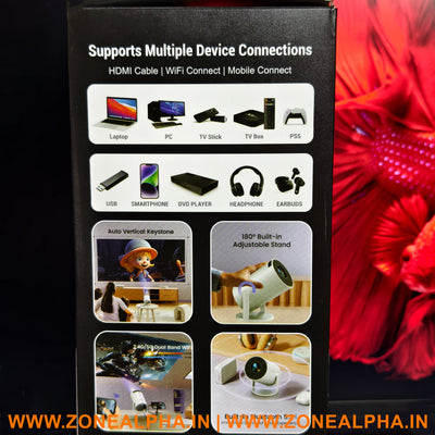 4k Smart Projector | Android 2000 Lumens | 180 Degree Rotational