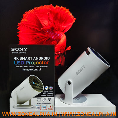 4k Smart Projector | Android 2000 Lumens | 180 Degree Rotational