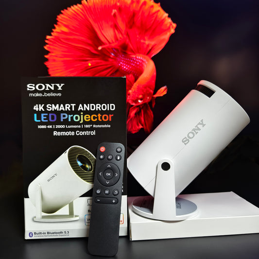 4k Smart Projector | Android 2000 Lumens | 180 Degree Rotational