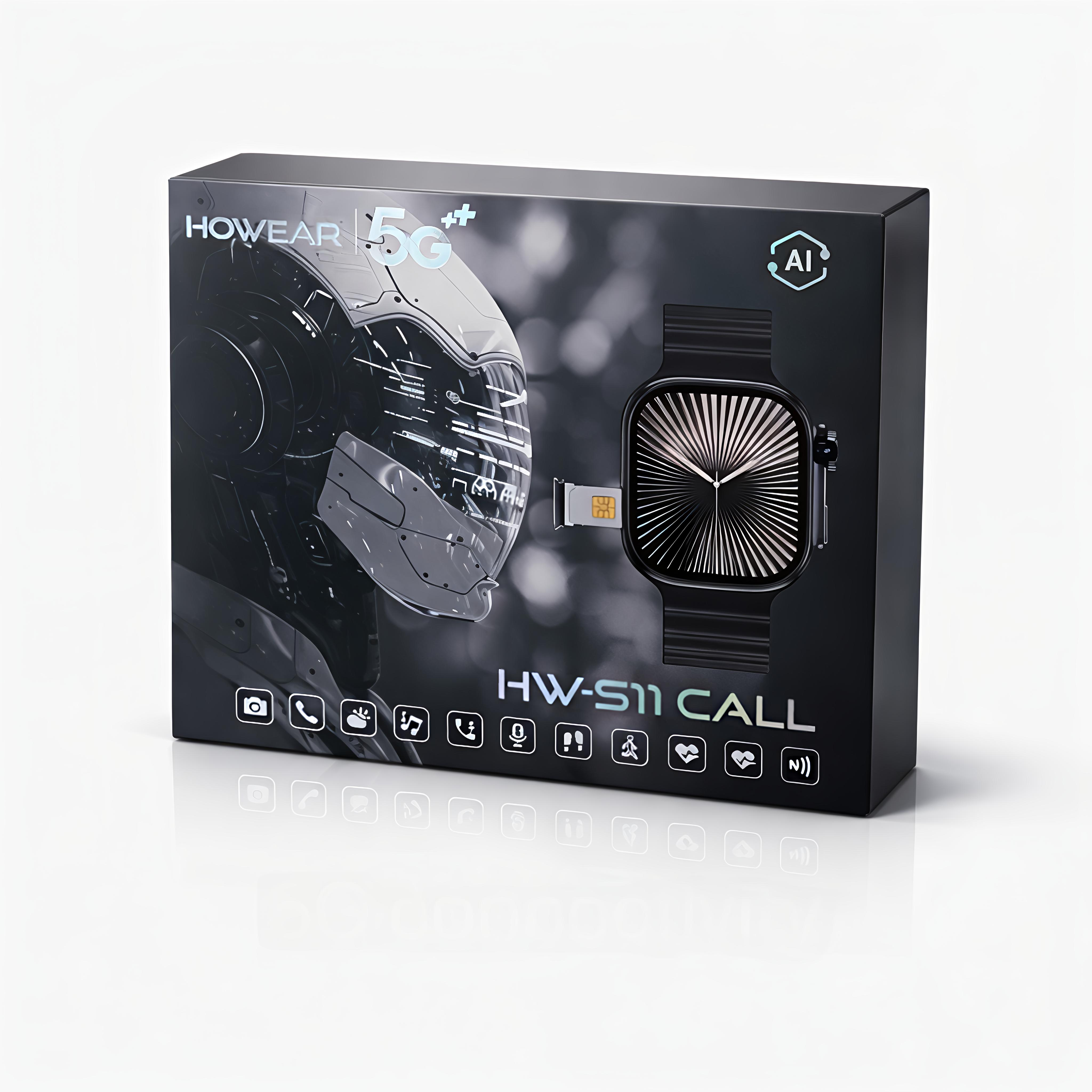 HW S11 Call 5G Smartwatch with SIM Calling, 16GB RAM + 256GB Storage, Android Smart Watch with Camera, WiFi, GPS & HD Display