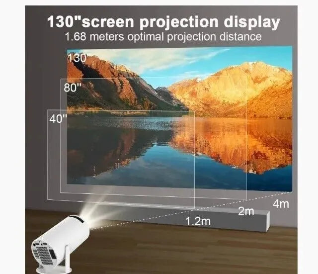 Projector LED with 4K HD Resolution and 90 Hz Refresh Rate