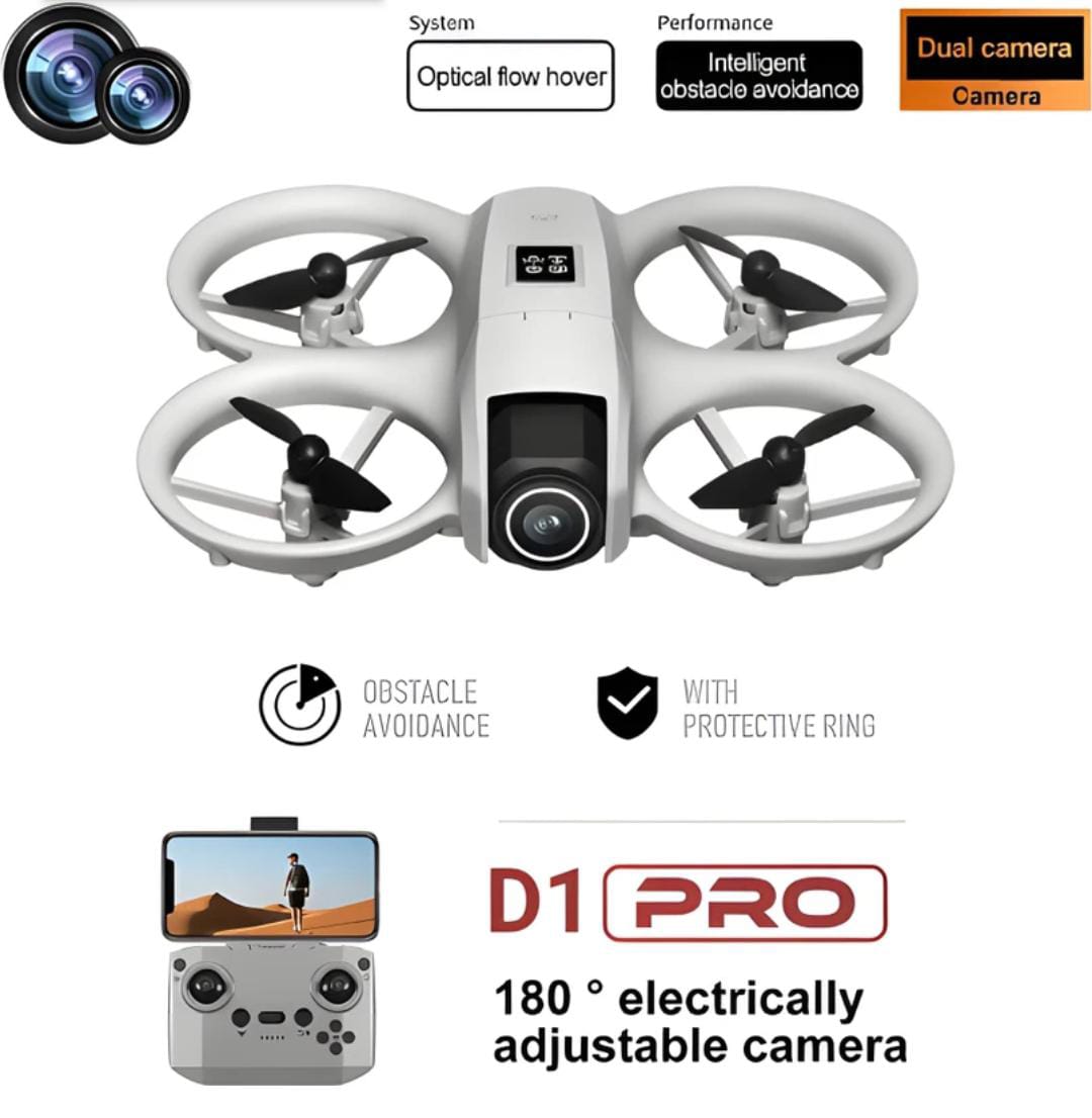 D1 Pro Smart Drone with 1800mAh Battery, 360° Stunts & Remote