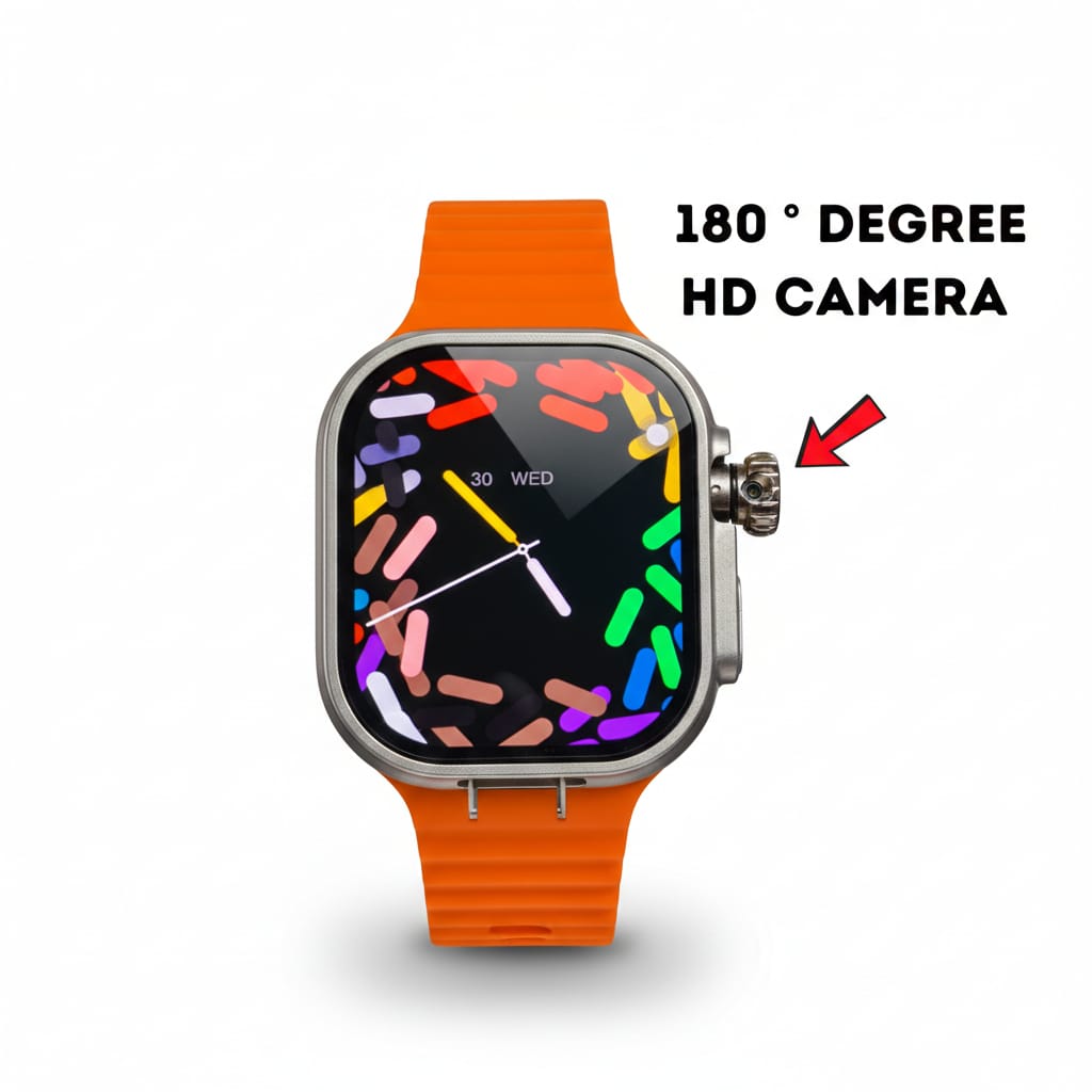 CD21/S12 Android Smart Watch – Super AMOLED Display, 8GB RAM, 128GB Storage, Side Fingerprint Sensor, 180° Rotating 12MP Camera