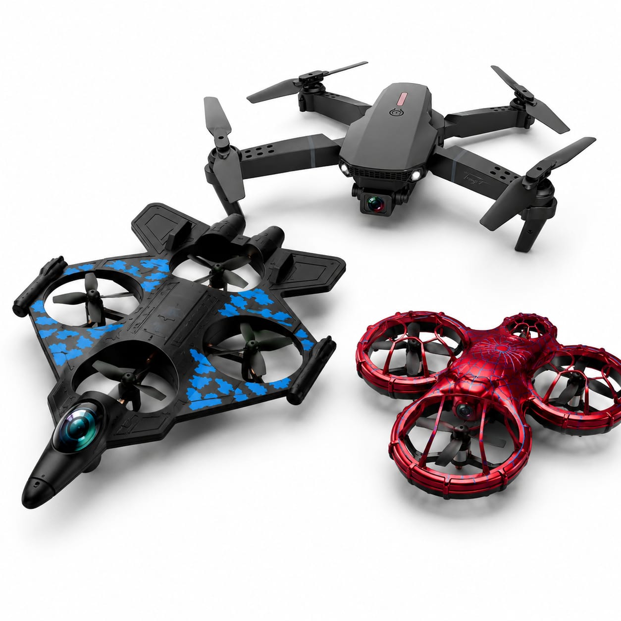 E88 Pro Drone + Fighter JET + Spider Gesture Control Drone