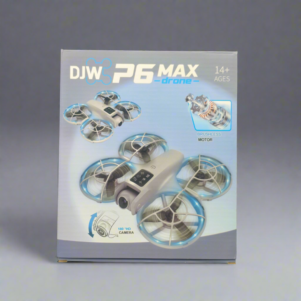 DJW P6 Max Drone – Smart RC Quadcopter with 1080P Camera, LED Lights & Optical Flow