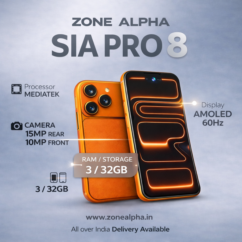 SIA Pro 8 Mini Smartphone with 3.2-Inch Compact AMOLED Display, Dynamic Island, Dual SIM, Pocket Size Phone