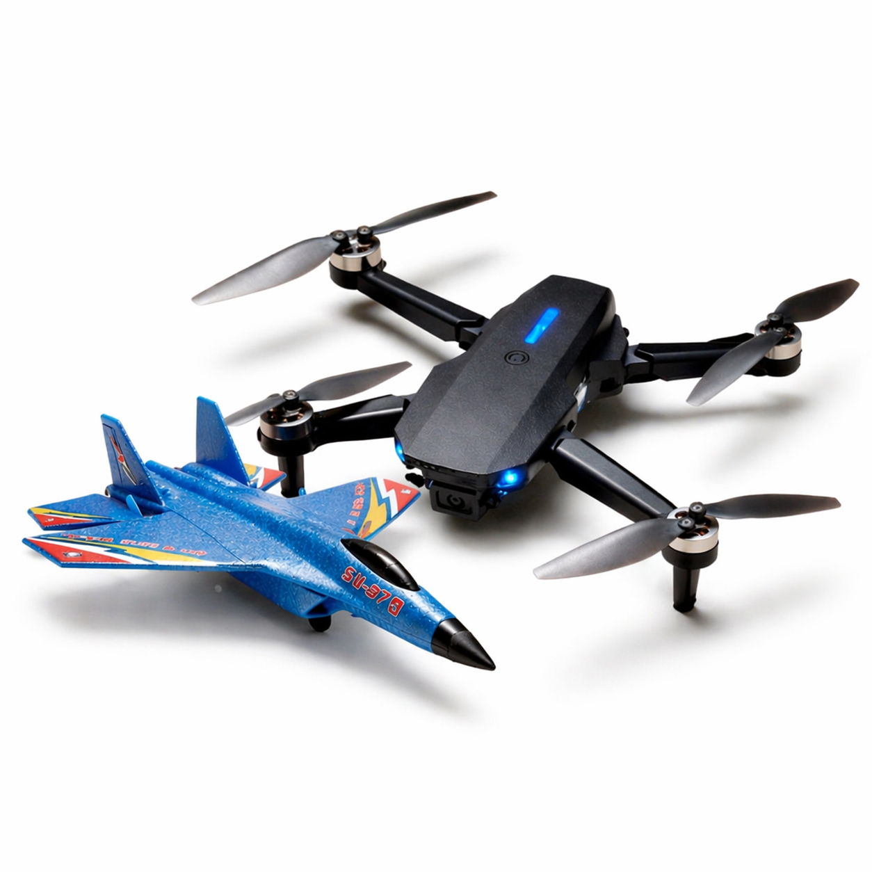 E88 Pro Drone + SU-27 RC Plane Combo