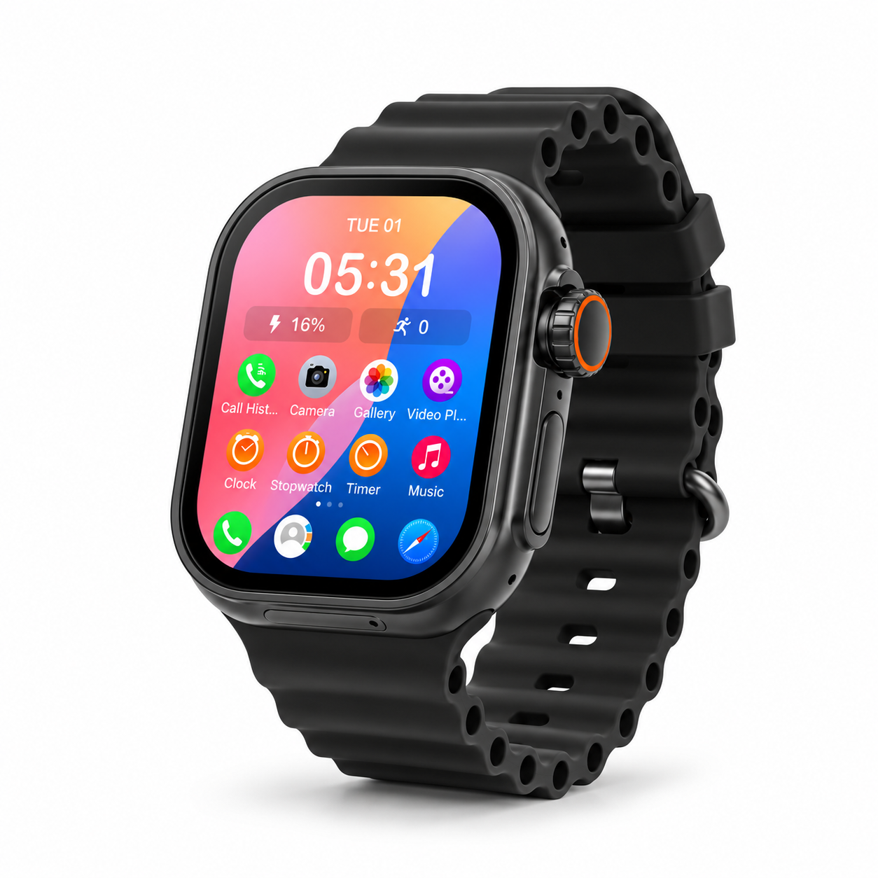 S55 Max / CD55 Max 5G Android Smartwatch with Replaceable & Removable Battery – Black