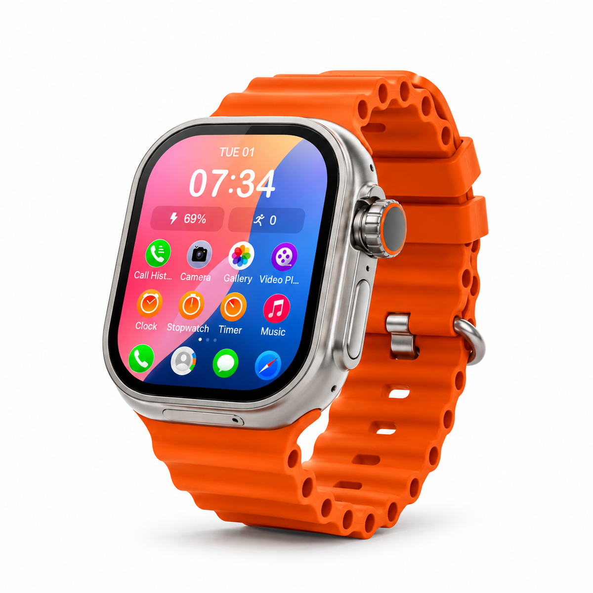 CD55 Ultra Max  / S55 Ultra Max  Ultra Max 5G Android Smartwatch with Replaceable & Removable Battery – Silver