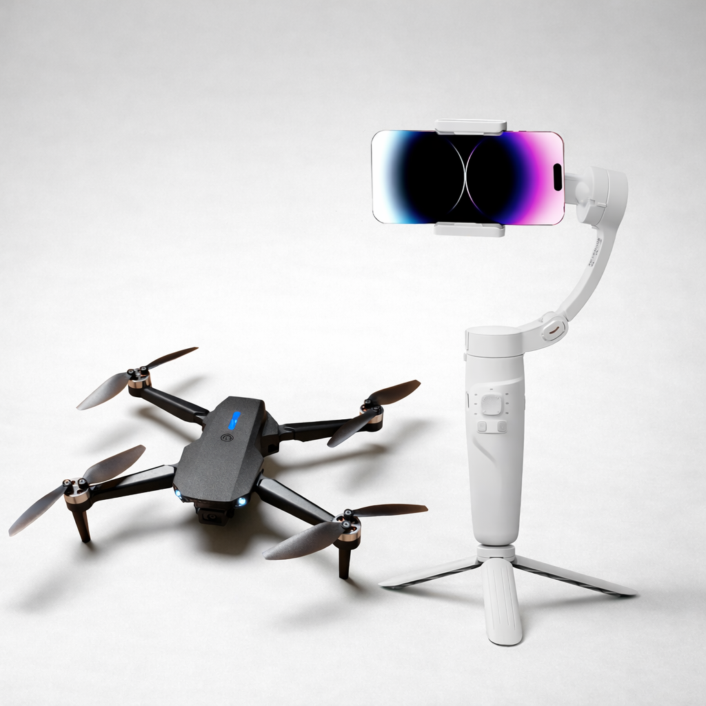 E88 Pro 4K Camera Drone + M1 Merak One 3-Axis Gimbal Combo