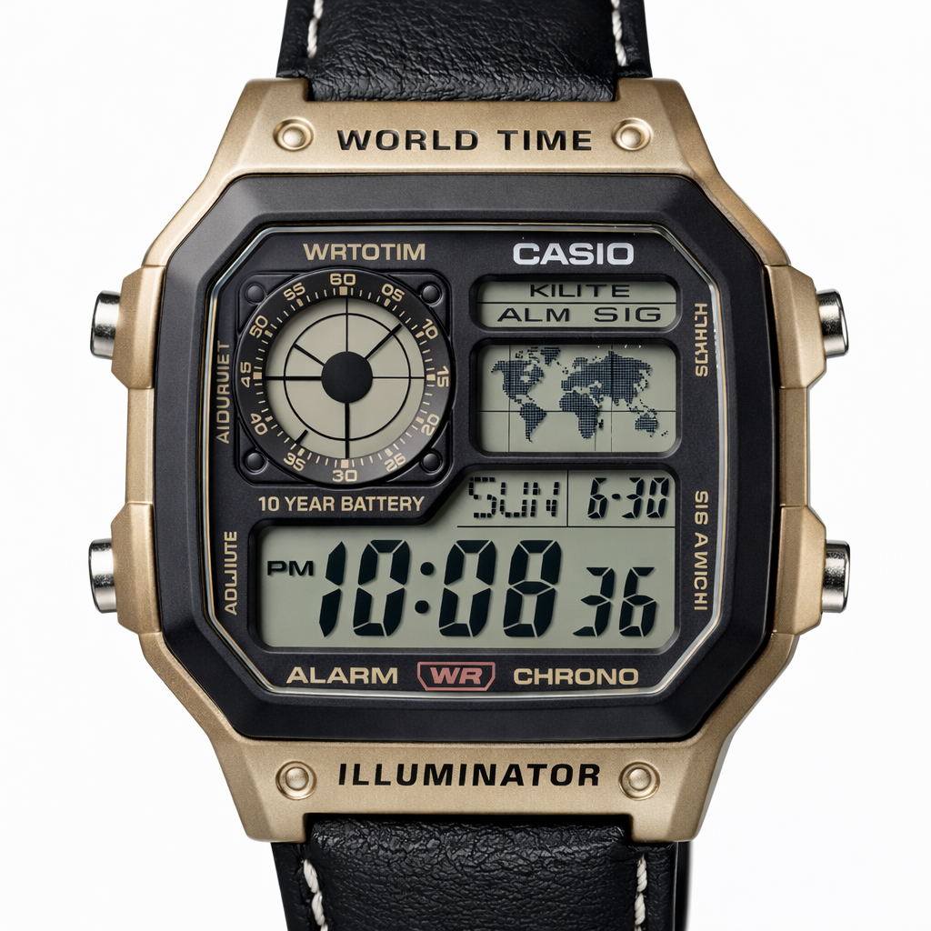 Illuminator World Time Digital Watch
