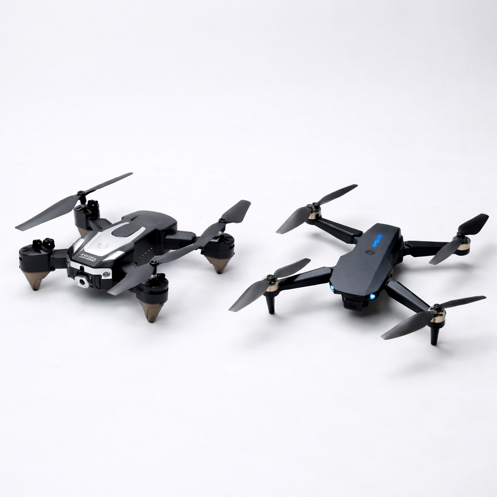 J-2 & E88 Pro Dual Foldable RC Drone Combo with Dual Batteries