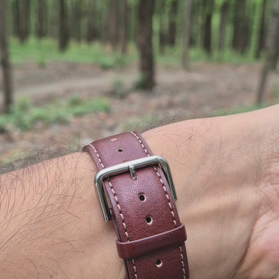 Illuminator World Time Digital Watch – Retro Style with Leather Strap