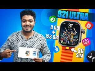 CD21/S21 Android Smart Watch – Super AMOLED Display, 8GB RAM, 128GB Storage, Side Fingerprint Sensor, 180° Rotating 12MP Camera