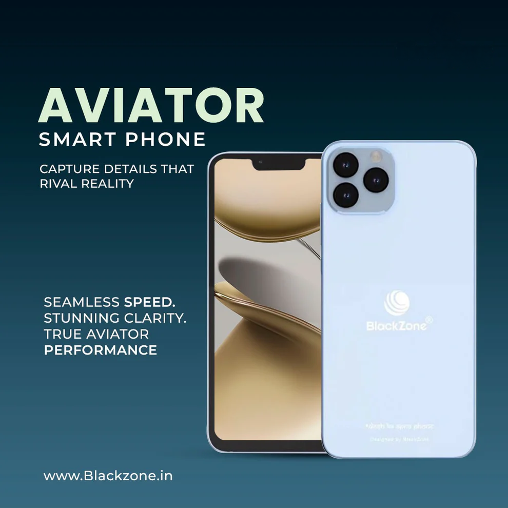 BlackZone Aviator - 12GB RAM, 128GB ROM | 6.3" HD IPS Display | Android 14 | Snapdragon 710 | 20MP Selfie Camera | Dual SIM 4G Smartphone
